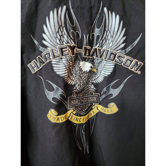 Harley Davidson Shirt Embroidered Long Sleeves Mens XLT Vintage Button Down - Picture 4 of 11